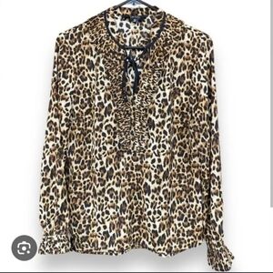 Isaac Mizrahi leopard print blouse, M